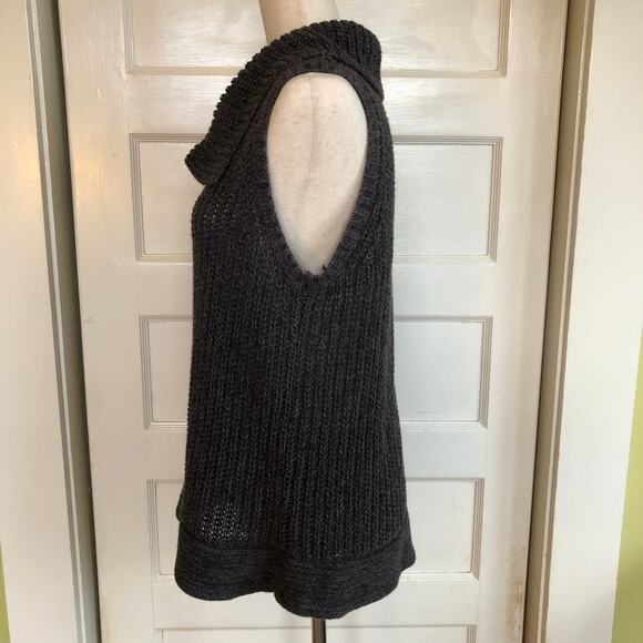 Christopher & Banks C.J. Chunky Knit Sweater Vest Gray Collared Zip Front 1X - Picture 3 of 11